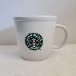 Starbucks 2007 White Green Black Logo Sturdy Coffee Cup Mug XL 14 Oz